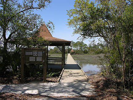kiosk at marsh boardwalk