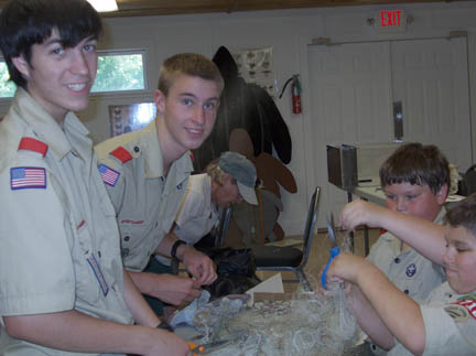 scouts sorting monofilament